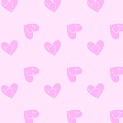 Kawaii Pink Heart Pattern in Soft Pastel Tones