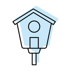 Birdhouse color shadow thinline icon , vector, pixel perfect, illustrator file  

