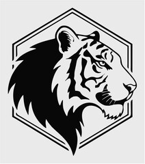 Tiger Head Vector in Hexagonal Frame
A striking vector illustration of a tiger head in profile, designed within a hexagonal frame. Perfect for representing strength, power, and wild nature.