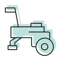Soil Cultivator color shadow thinline icon , vector, pixel perfect, illustrator file 
