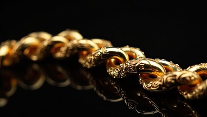 gold chain on black background