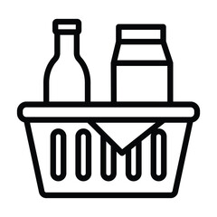 Food Basket line icon , vector, pixel perfect, illustrator file  

