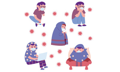 Prevent virus spread abstract concept vector