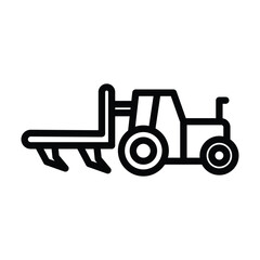 Tractor Plow line icon , vector, pixel perfect, illustrator file  

