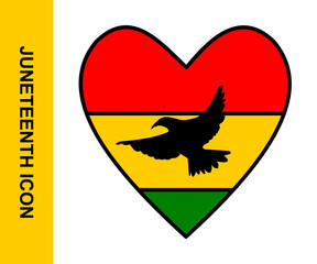 Vector illustration of a heart with African cultural patterns. Features vibrant red, yellow, and green colors symbolizing African identity and pride. Perfect for Juneteenth and  Black History Month