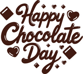 Happy World Chocolate Day, July 7, handwritten text isolated on white background