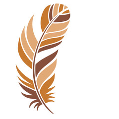 Fototapeta premium Simple boho vector art of feather