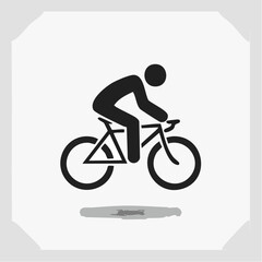 Obraz premium abstract icon of a cyclist on a white background