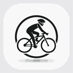 Obraz premium abstract icon of a cyclist on a white background