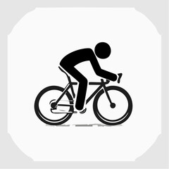 abstract icon of a cyclist on a white background