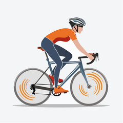 Obraz premium abstract icon of a cyclist on a white background