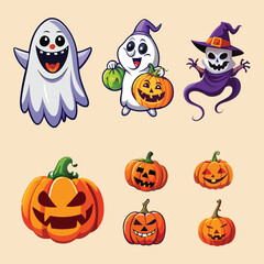 Obraz premium set of halloween pumpkins