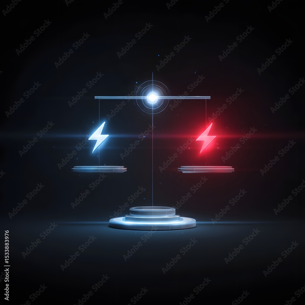 Aufkleber balanced power interface with input and output indicators