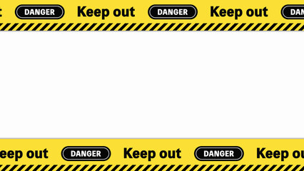 Keepout、DANGERのバリケードテープ（上下）