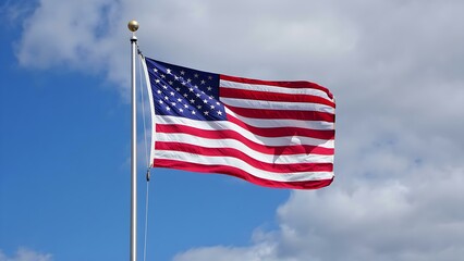 Naklejka premium American Flag Waving Proudly in the Sky