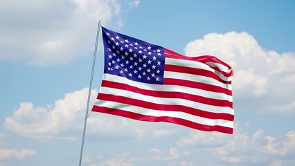 Obraz premium American Flag Waving in the Sky - Patriotic Symbol of the USA