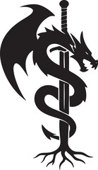 Dragon wrapped around a sword