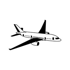 airplane on the white background