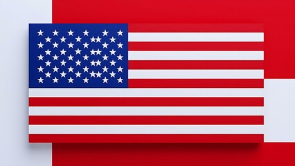 Fototapeta premium Minimalist American Flag Background - Patriotic Design