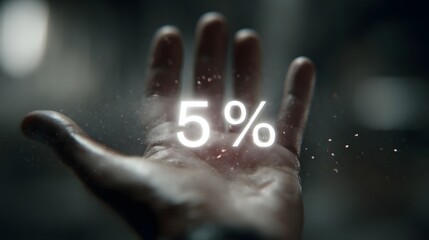 Loading Percentage Displayed on Glowing Hand