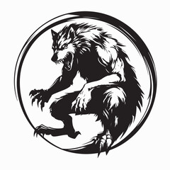 Werewolves Image Vector. Mythical Werewolf Image Illustration on white background.