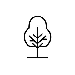 Simple line art depiction of a tree in minimalist style  