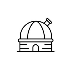Line art illustration of a dome-shaped observatory building  