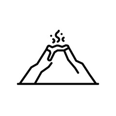 Volcanic mountain erupting with smoke in a minimalist style  