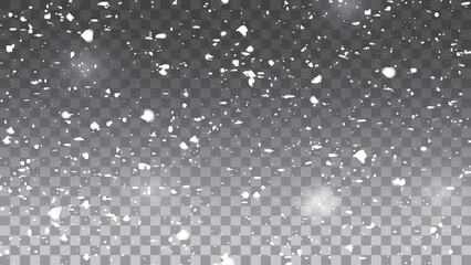 illustration of snow falling on a transparent background