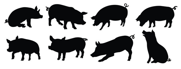 Pig vector silhouette 