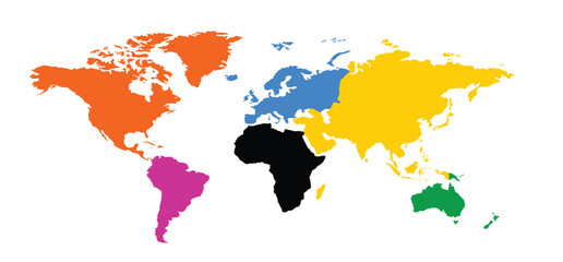 Map world with continents