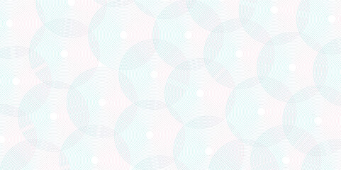 Seamless geometric spiral pattern and abstract circle wave lines overlapping pattern isolated. Design technology or modern concept. Ornament overlapping background. Colorful element line pattern.