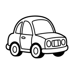 Fototapeta premium Simple Car Drawing: Easy Coloring Page for Kids