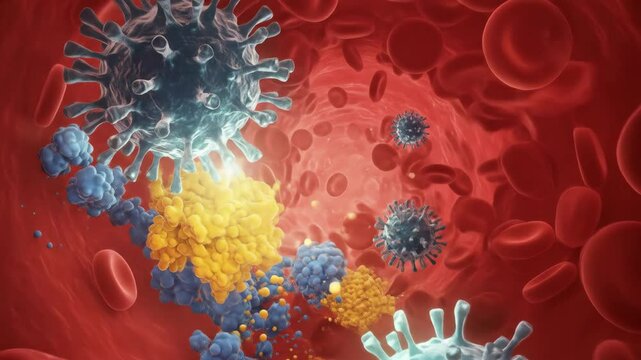 Virus immune response illustration