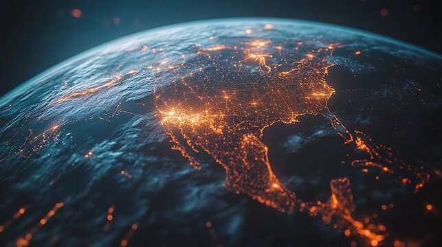 Night Earth Americas Illuminated.