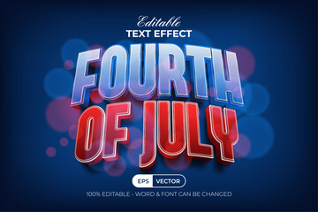 Fourth Of July Editable Text Effect 3D Style.