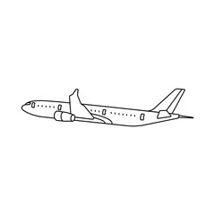 Commercial Passenger Airplane Line Vector