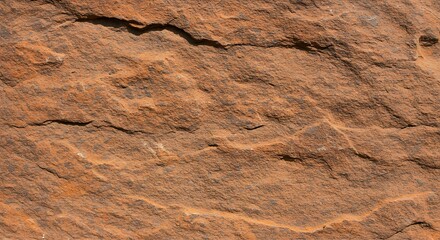 Close-up texture of rough, reddish-brown rock surface showing natural erosion patterns.