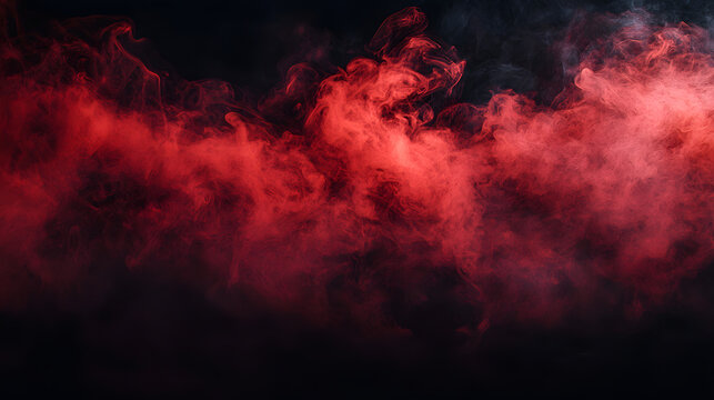 Abstract red smoke mist fog on a black background. Texture. Design element - Powered by Adobe