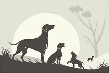 Shadows of Companionship: Dog Breeds in Silhouette