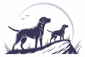 Silhouetted Companions: Labrador Retriever Logo Set