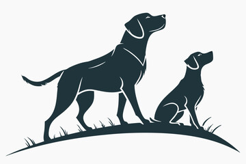 Silhouetted Companions: Labrador Retriever Logo Set
