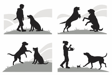 Best Friends in Silhouette: Dog Pose Collection