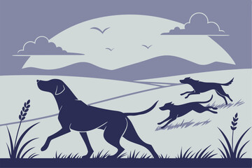Chasing Freedom: Dog Silhouettes on the Move