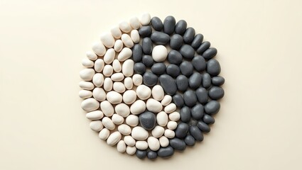 black and white pebbles