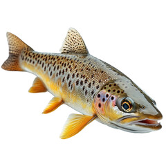 Trout isolated on transparent background.