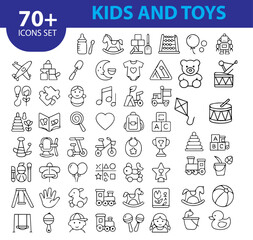 set of icons about the kids and toys, business icons kits, babies, kids 