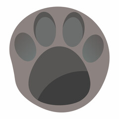 Fototapeta premium Rounded paw icon with layered depth and slight shadow below toes