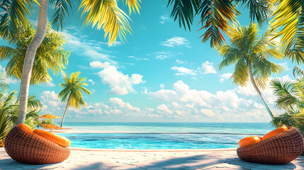 Beach, pool party at a club summer background