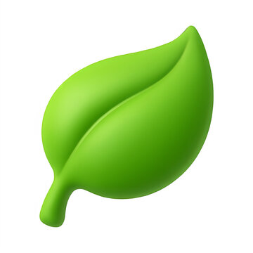 3d leaf icon isolated on transparent background. Nature and sustainability concept
